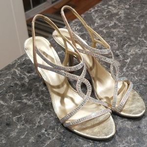 Nine West gold heels